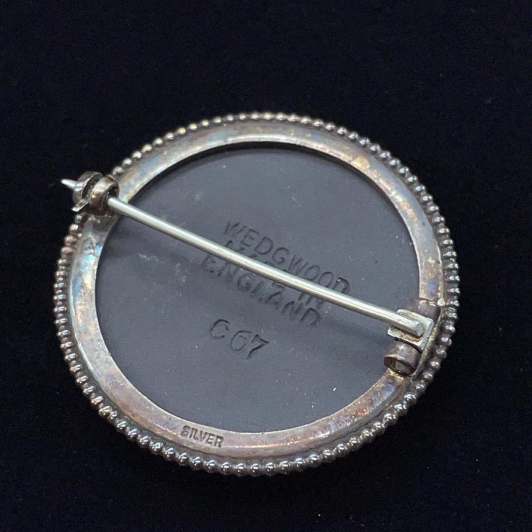 8471 ウェッジウッド ヴィンテージ ブローチ ジャスパー SILVER