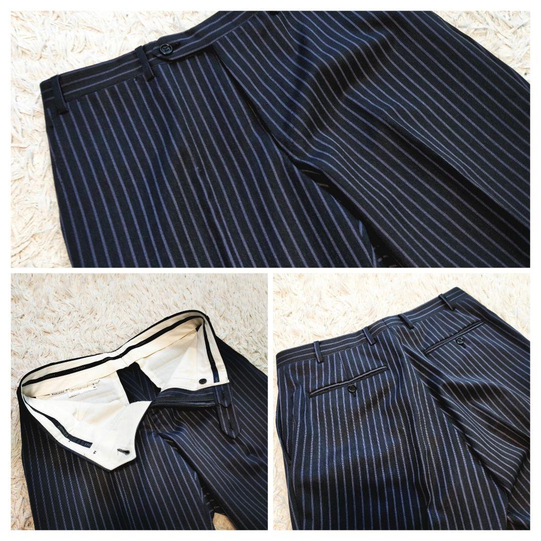 CANALI セットアップ スーツ ネイビー ウール ストライプ イタリア製 L