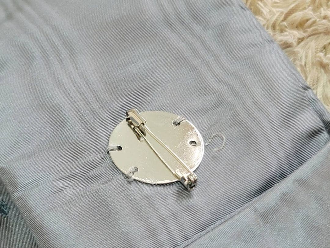 【Christian Dior】マフラーブローチ フリンジ ブルーグレー