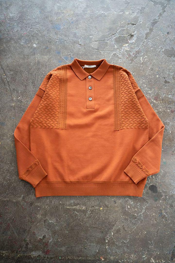 YASHIKI22AW Hatsushimo Knit Polo（ORANGE）