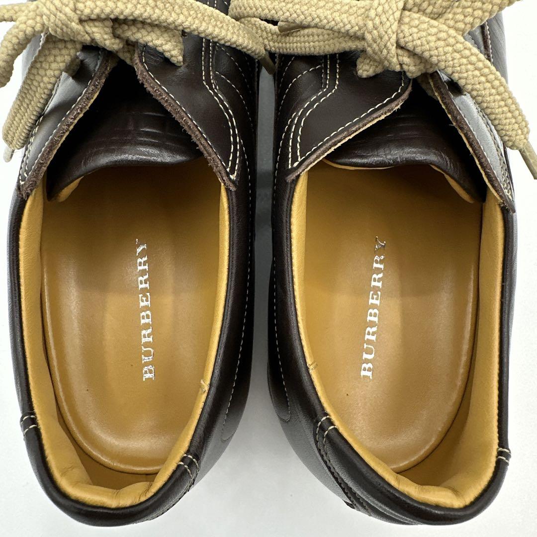 BURBERRY】レザースニーカー【25.5cm】ダークブラウン 紳士