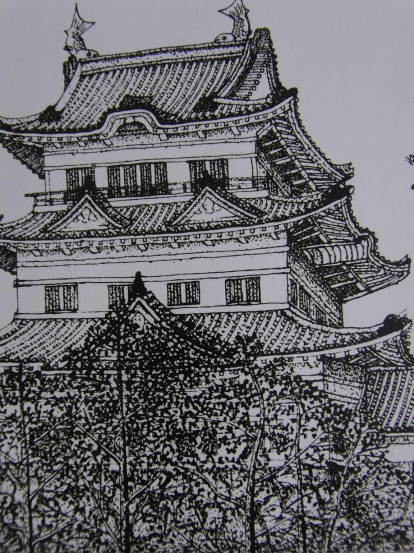 山下清、【小田原城】、希少な額装用画集より、美品、日本人画家、新品額装付