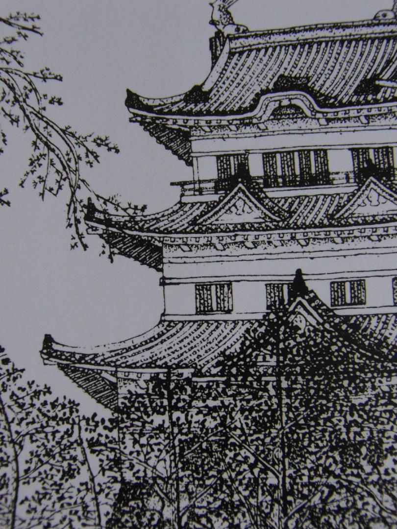 山下清、【小田原城】、希少な額装用画集より、美品、日本人画家、新品額装付