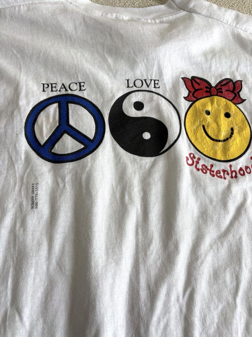 90s USA製 スマイリー　ピースマーク　陰陽　tシャツ ニコちゃん　アメリカ