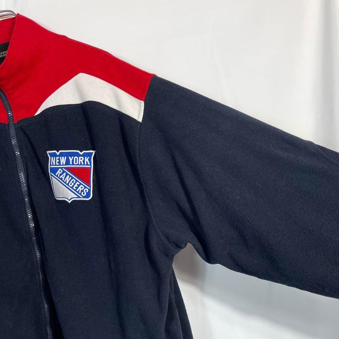 売れ筋商品 古着 NHL レンジャース フリースブルゾンジャケット 全刺繍
