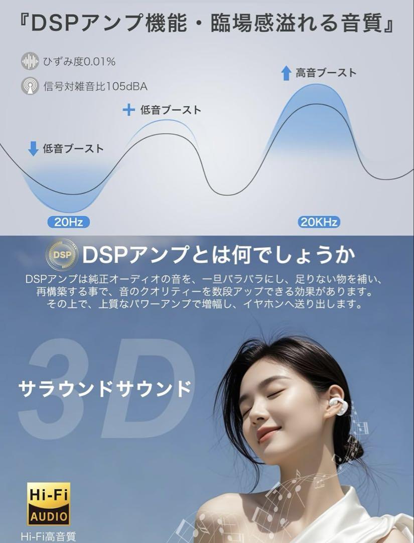 SoundClip ワイヤレスイヤホン オープンイヤー イヤホン