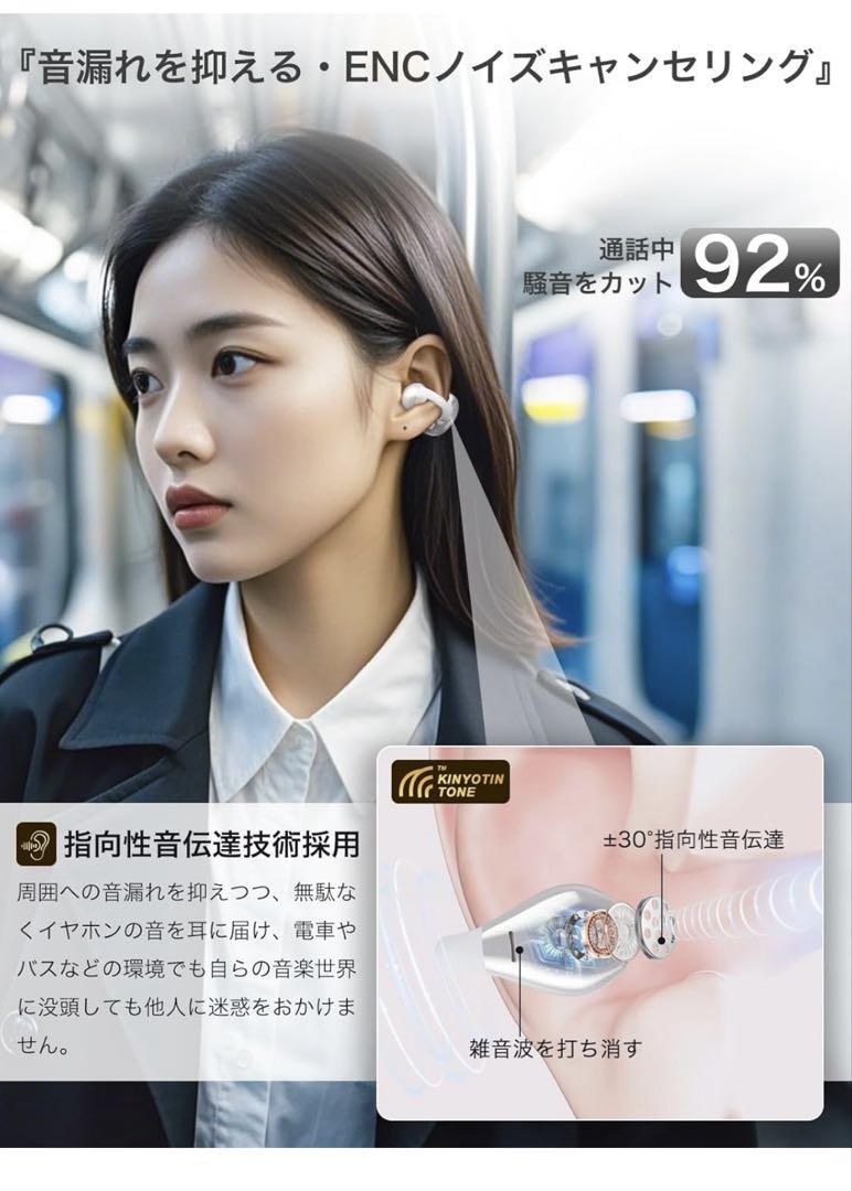 SoundClip ワイヤレスイヤホン オープンイヤー イヤホン
