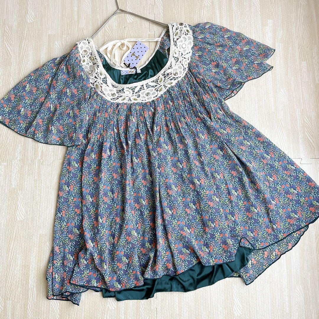 GUCCI レース フレアスリーブ チュニック 新品 deicy 花柄レース襟フレアスリーブチュニック 総柄