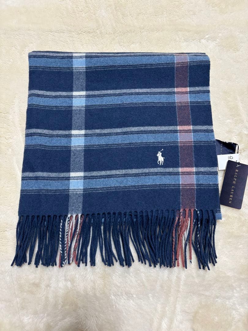 ラルフローレン ウールひざ掛け ストール チェックPOLO RALPH LAUREN