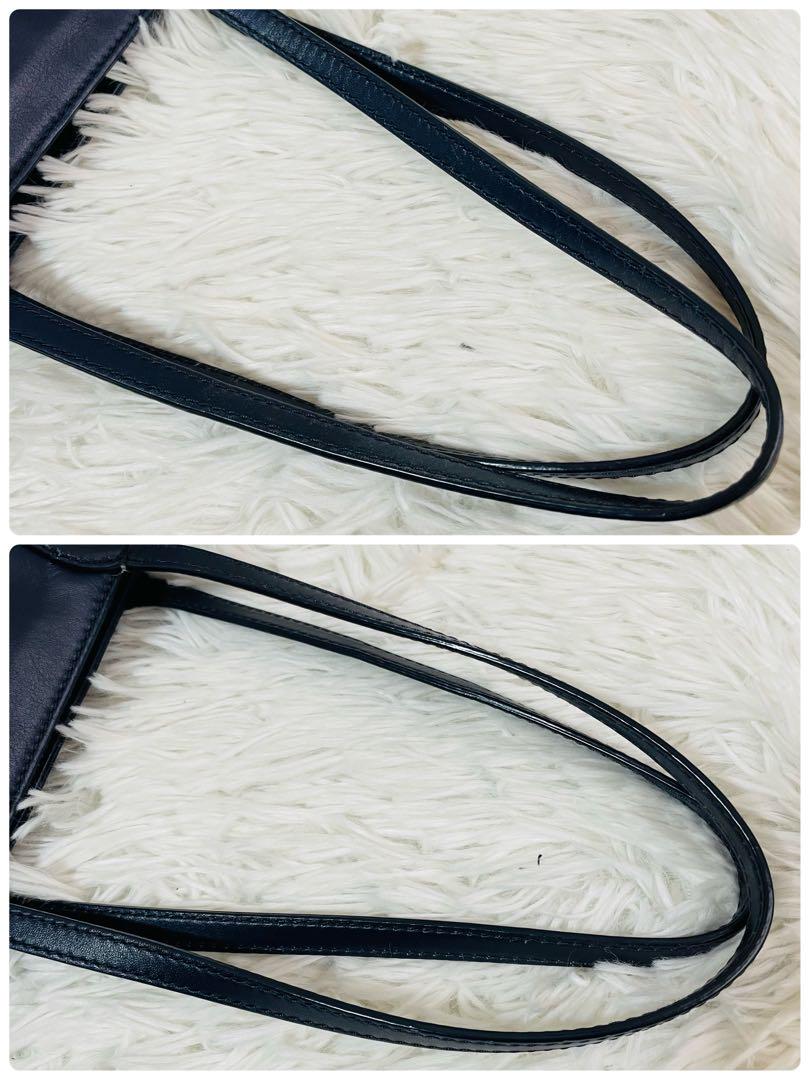 【美品】BALLY バリー　トートバッグ　ネイビー　レザー　バイカラー　A4可