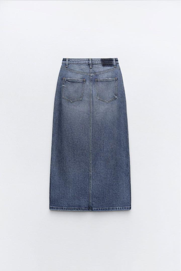 【完売商品】ZARA ミディ丈デニムスカート　デニムスカート　ブルー ZARA - ZARA ミディ丈デニムスカートの通販 by vanilla's shop