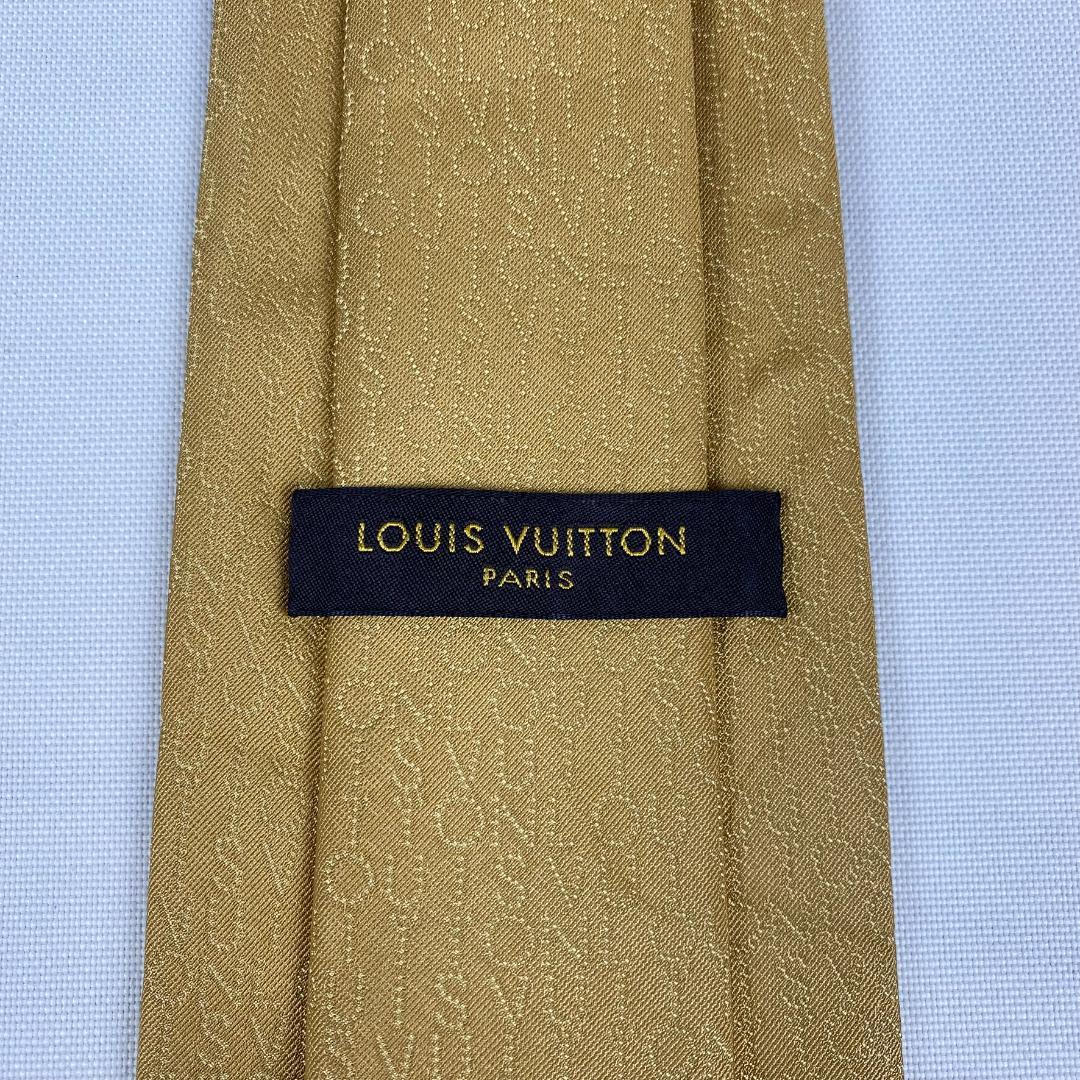 ネクタイ ブランド ルイヴィトン ゴールド ロゴ柄/LOUIS VUITTON