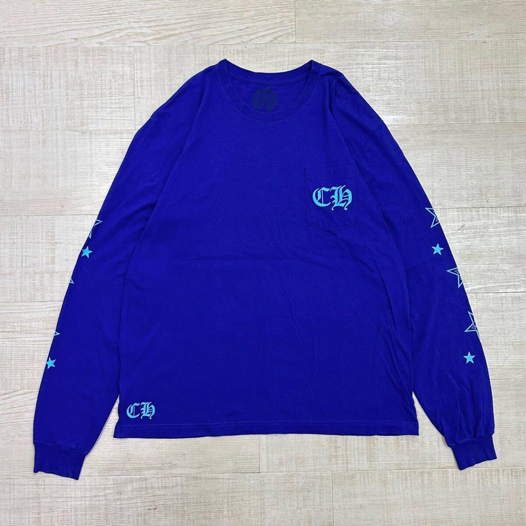 クロムハーツ ブルー スター ロングスリーブ Tシャツ ロゴ ロンT XXL クロムハーツ ブルー スター ロングスリーブ Tシャツ ロゴ ロンT XXL