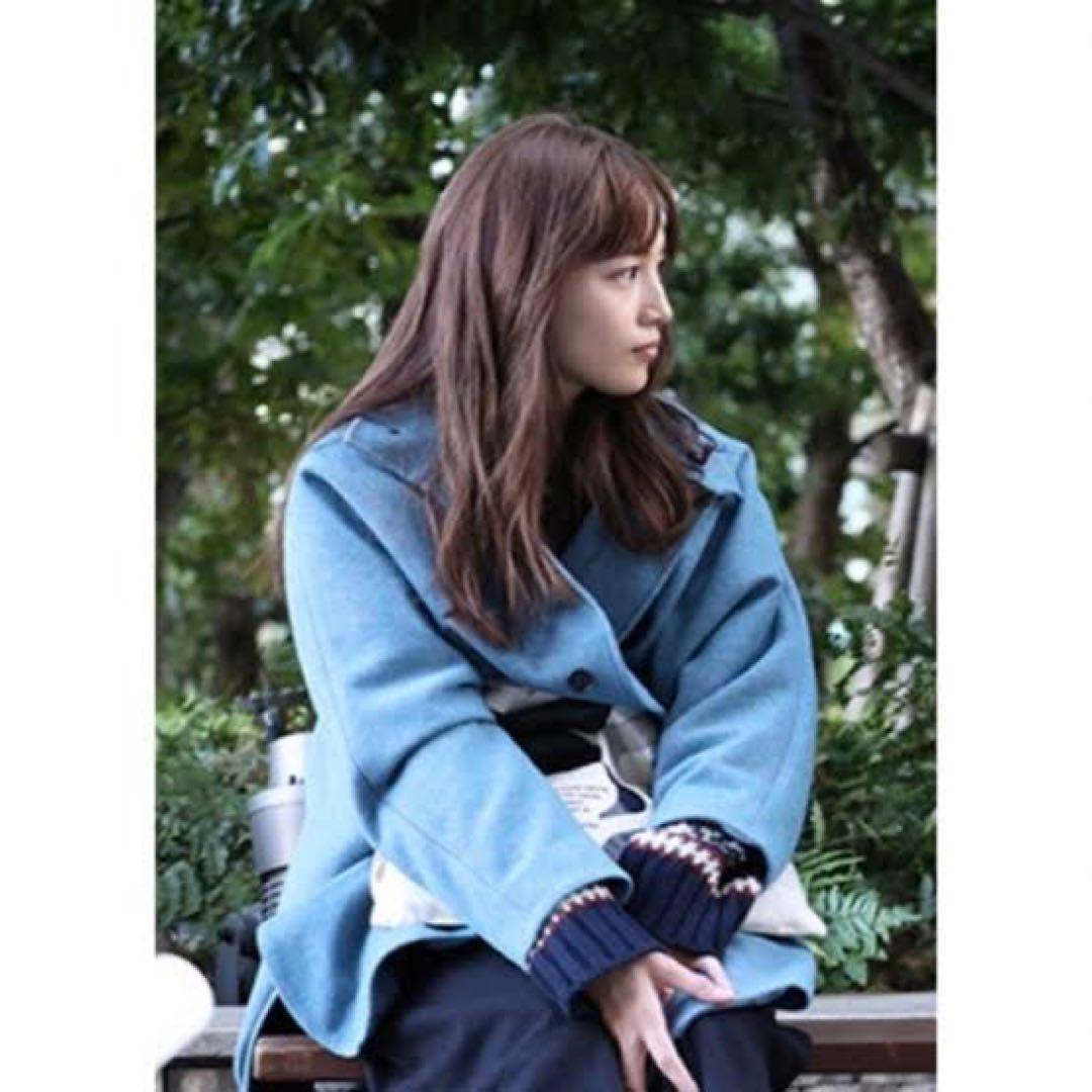 【silent】川口春奈着用  CITENシテン スタンドカラーポンチョ コート
