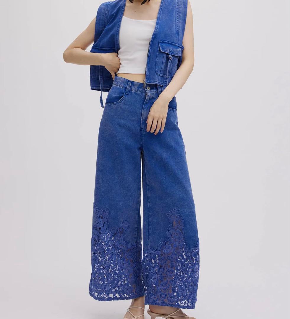 LACE DOCKING FADE DENIM PANTSL AMERI