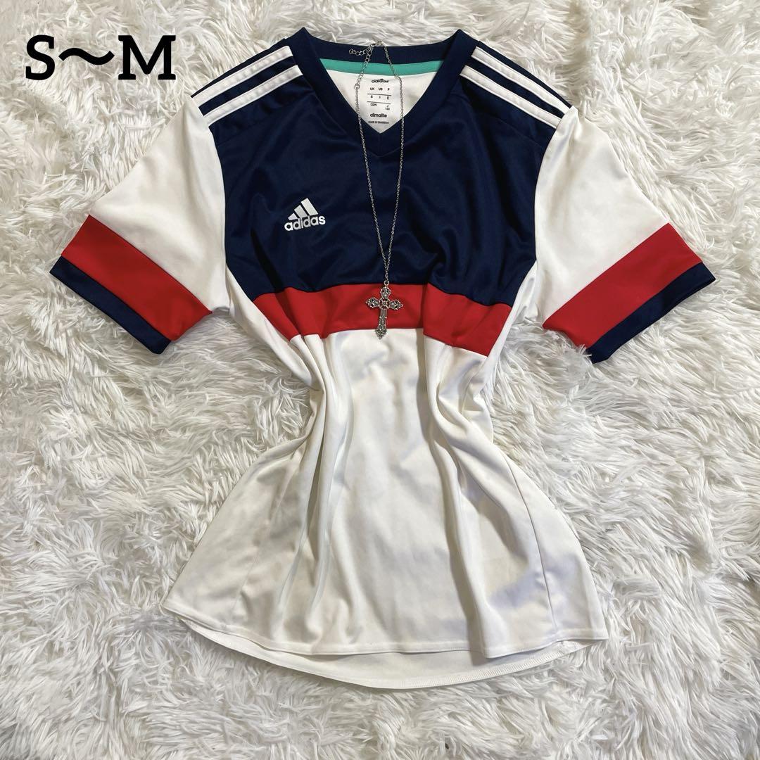 【y2k 00s】adidasアディダス　ロゴtピチt 3本線　マクブリング y2k 00s】adidasアディダス ロゴtピチt 3本線 マクブリング