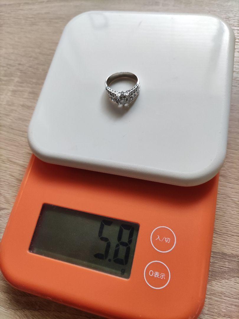 pt900 天然ダイヤモンド 1.00ct フラワー リング 5.8g 8号