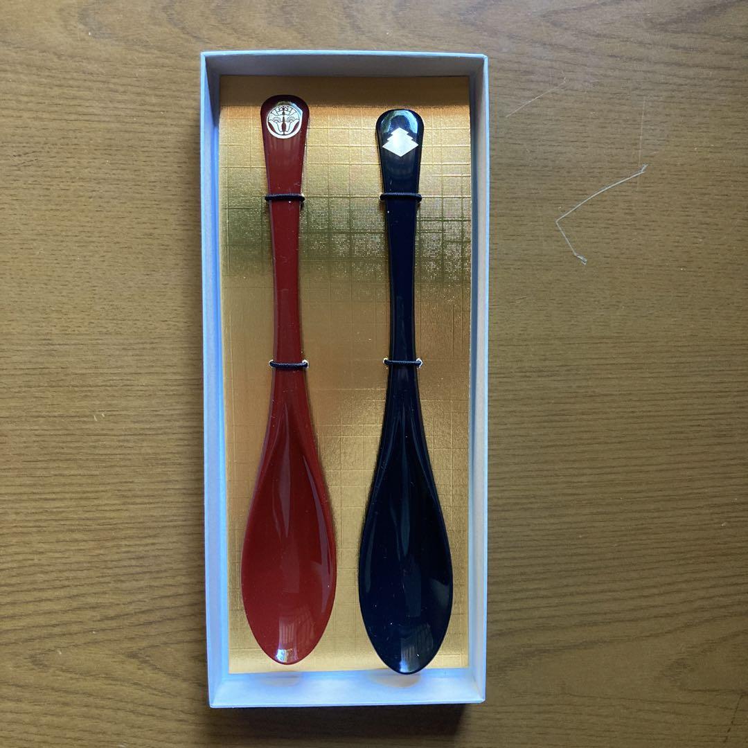 箱入輪島うるし屋塗匙スプーン赤黒