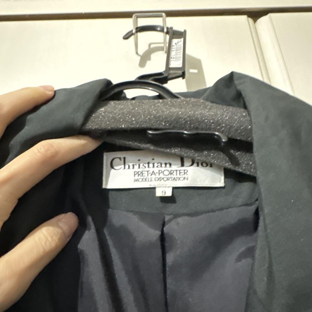 Dior 黒 シルク100% トレンチコート