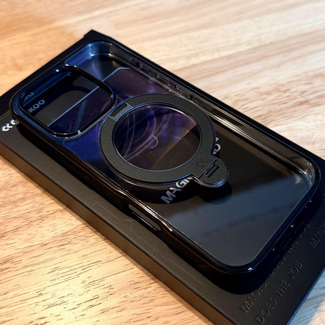 CASEKOO iPhone 16 Pro 用ケース クリア ブラック 2