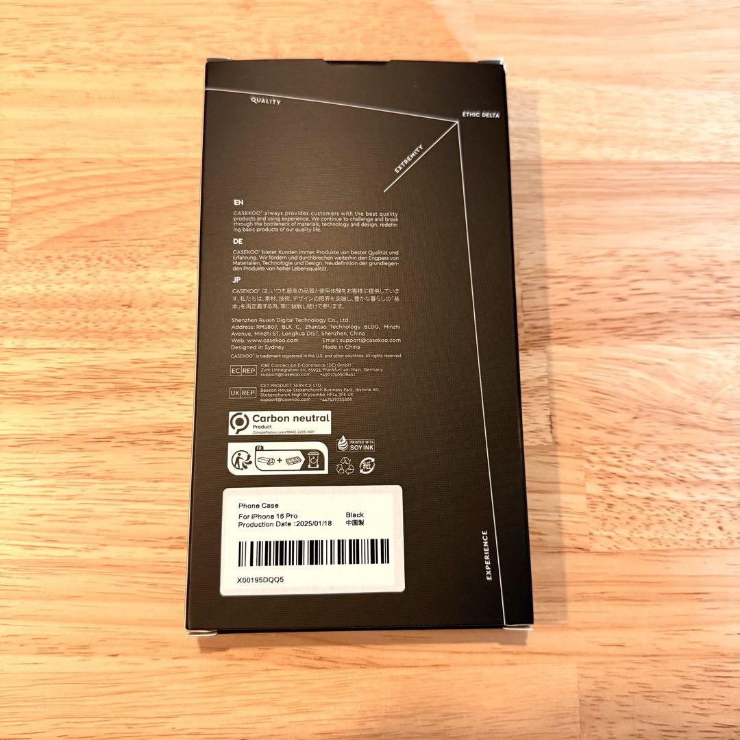 CASEKOO iPhone 16 Pro 用ケース クリア ブラック 2