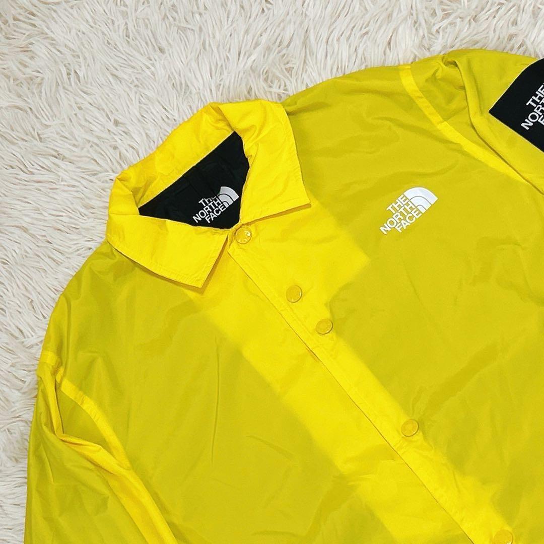 美品　ノースフェイス　コーチジャケット　XL イエロー　ボックスロゴ