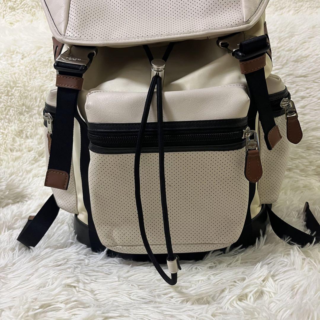 COACH コーチ　リュック　レバー×ナイロン　ホワイト　72018 美品