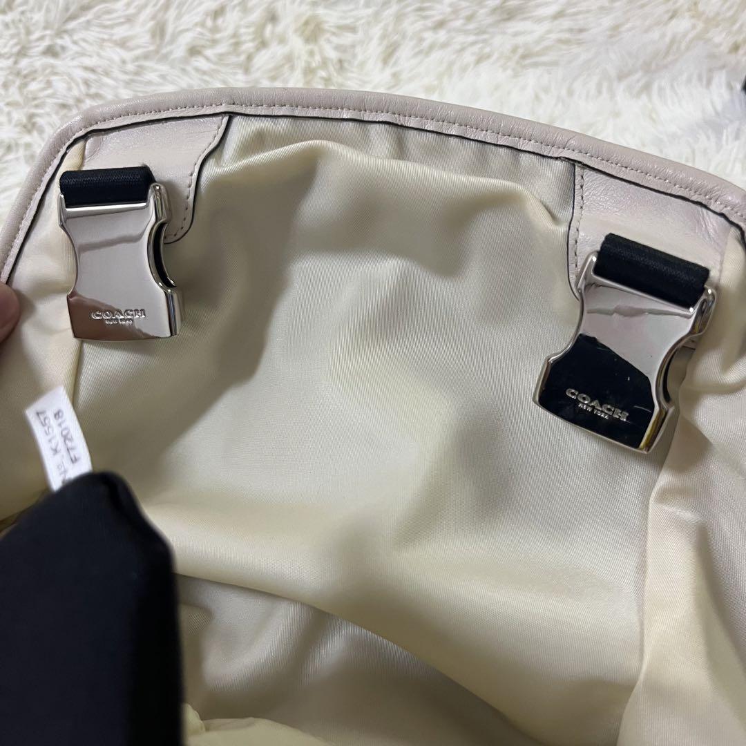 COACH コーチ　リュック　レバー×ナイロン　ホワイト　72018 美品