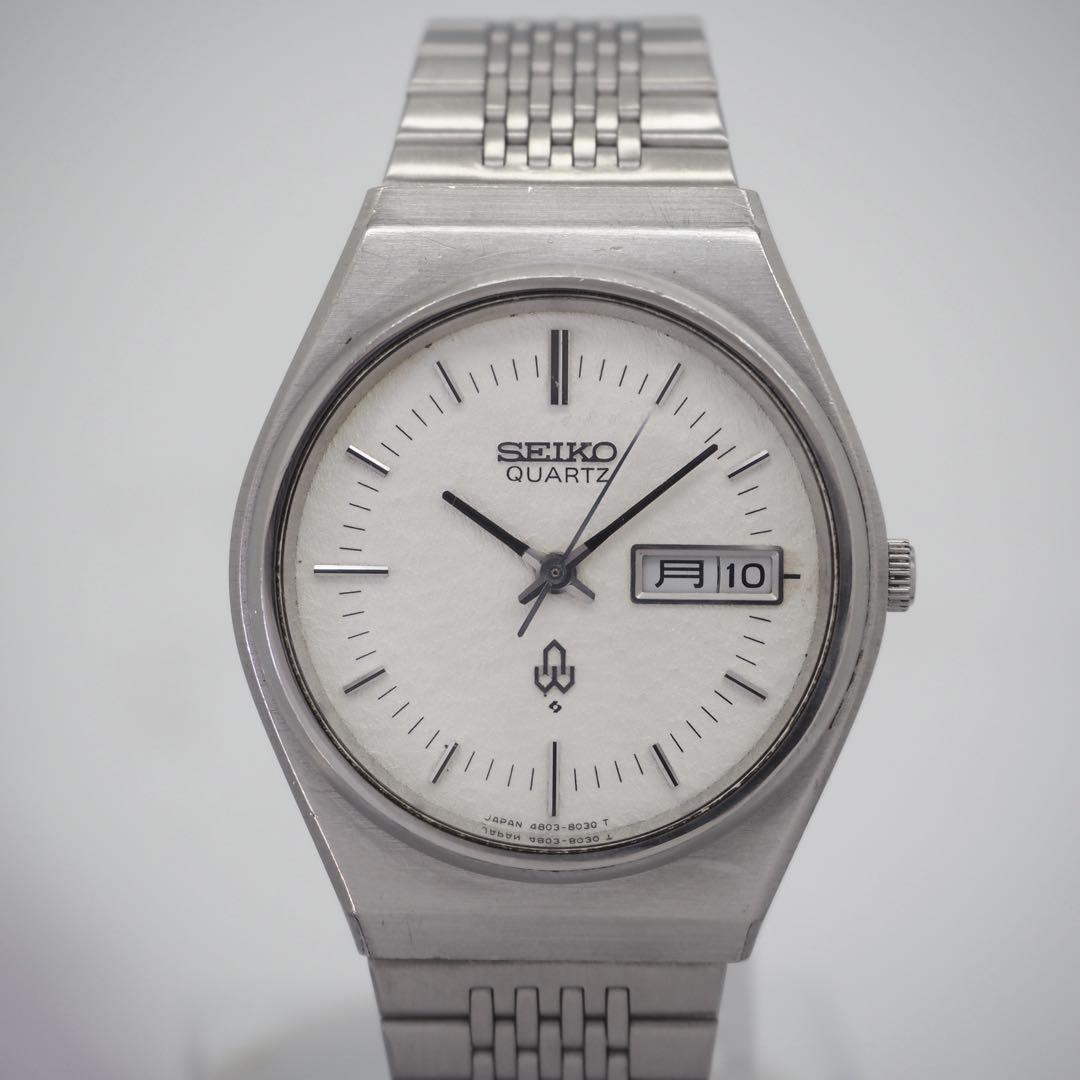 62 SEIKO 時計　メンズ　特殊文字盤　雪目　ホワイト　デイデイト　希少