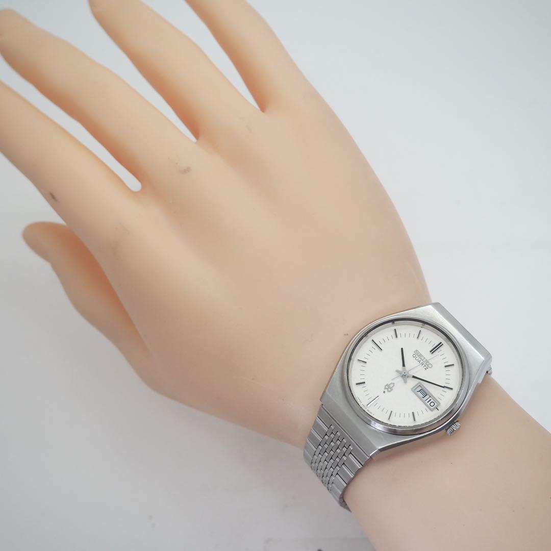 62 SEIKO 時計　メンズ　特殊文字盤　雪目　ホワイト　デイデイト　希少