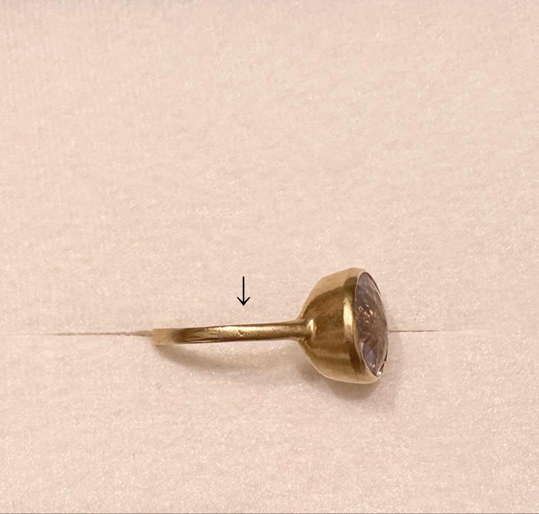 シミズ貴石 スコロライト カメリアカット リング 指輪 K18 12.5号