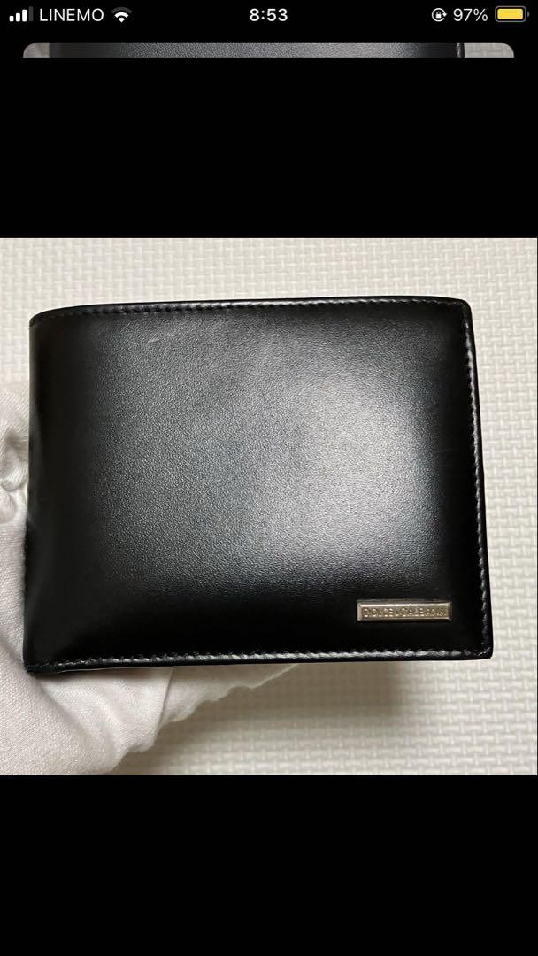 未使用　ドルチェ＆ガッバーナ　レザー二つ折り財布　ブラック　黒　箱カード付き