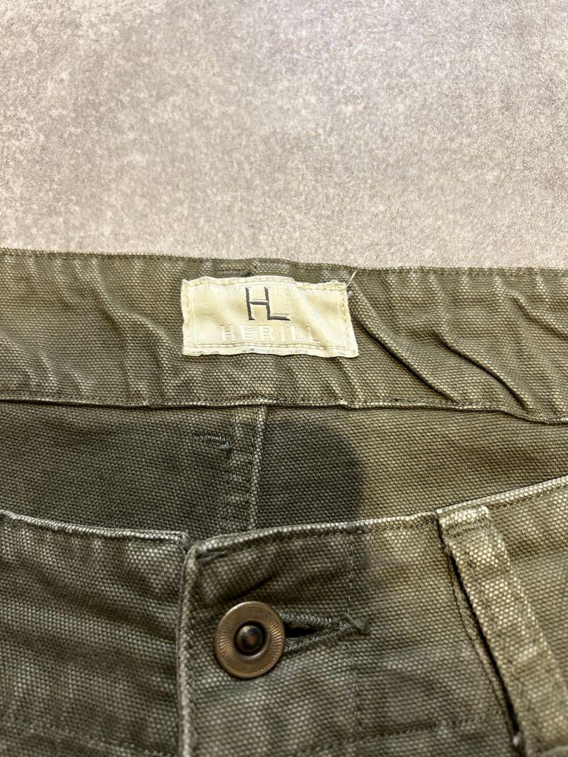 希少　22AW ヘリル　HERILL   ダックカーゴパンツ　オリーブドラブ　3