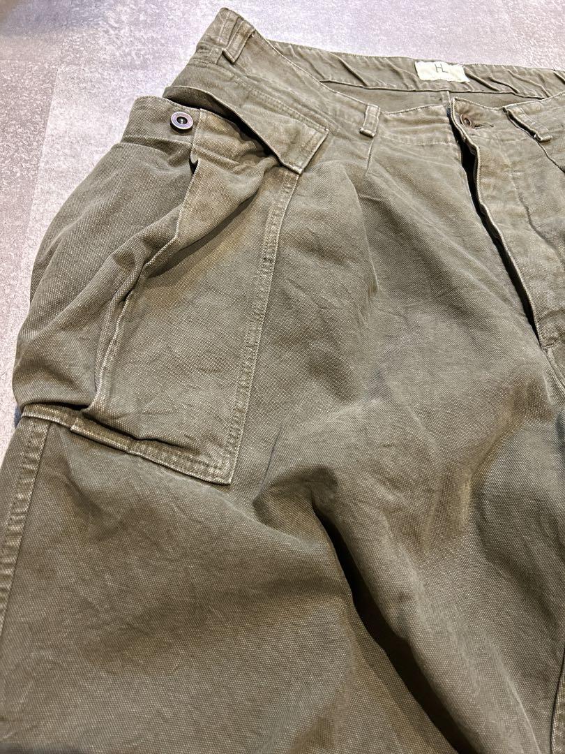 希少　22AW ヘリル　HERILL   ダックカーゴパンツ　オリーブドラブ　3