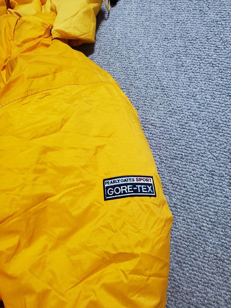PEARLY GATES フード付きダウンジャケットGORE-TEXイエローXL PEARLY GATES フード付きダウンジャケットGORE-TEXイエローXL