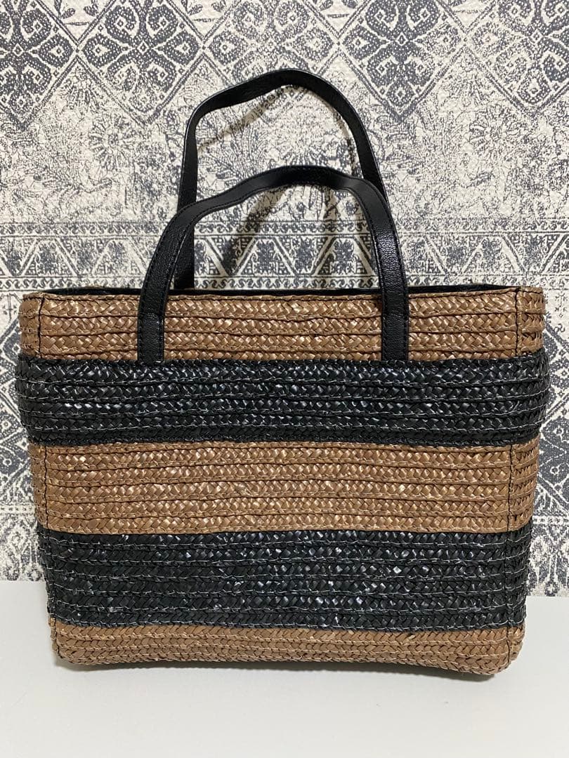 【良品】kate spade レザー かご トートバッグ ハンドバッグ ブラウン