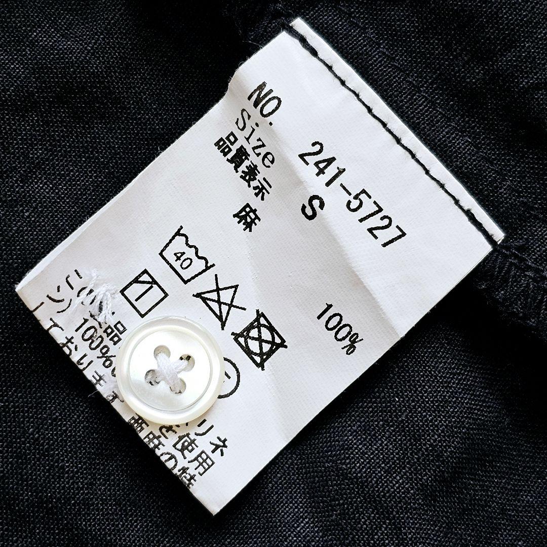 2024年 homspun リネンバイオパフスリーブ ブラウス ブラック 2024年 homspun リネンバイオパフスリーブ ブラウス ブラック