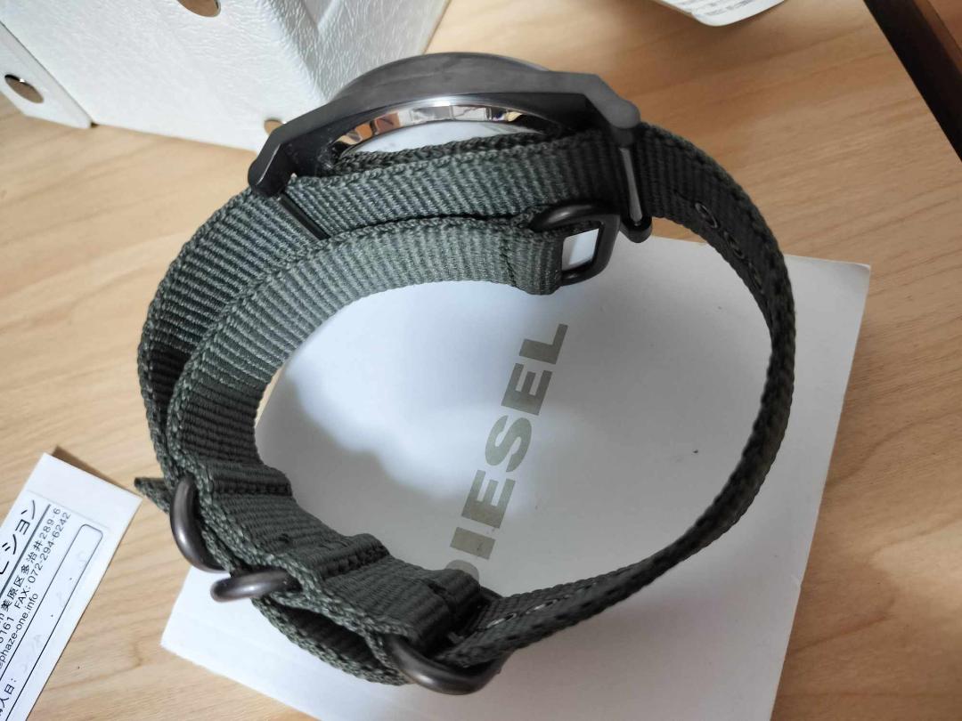 新品DIESEL ディーゼル DZ1634ナイロンベルト NATOタイプ稼働品