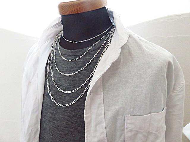 長あずきチェーン ４面カット 3.2mm 40cm～ ネックレス シルバー925