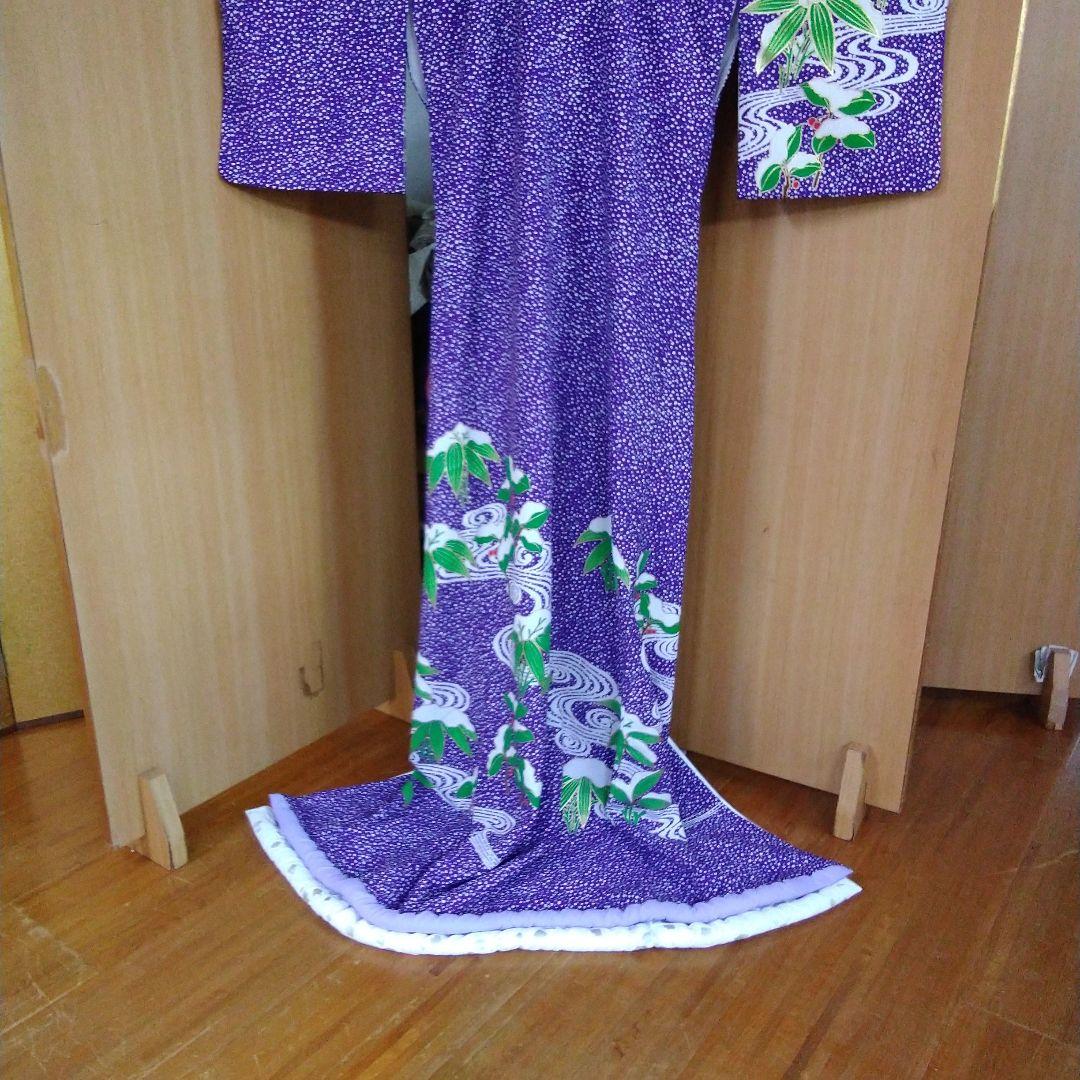 たたき染め　特注　裾引き　着物　袷　踊り衣裳