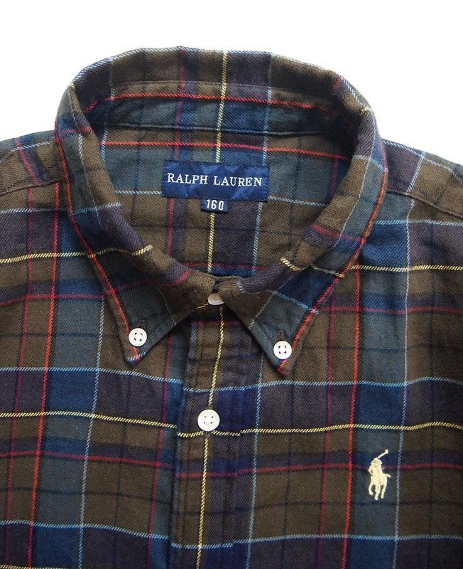 ラルフローレン　新品　160 Ralph Lauren 長袖シャツ L チェック ラルフローレン キッズL 160 チェックシャツ 長袖シャツ