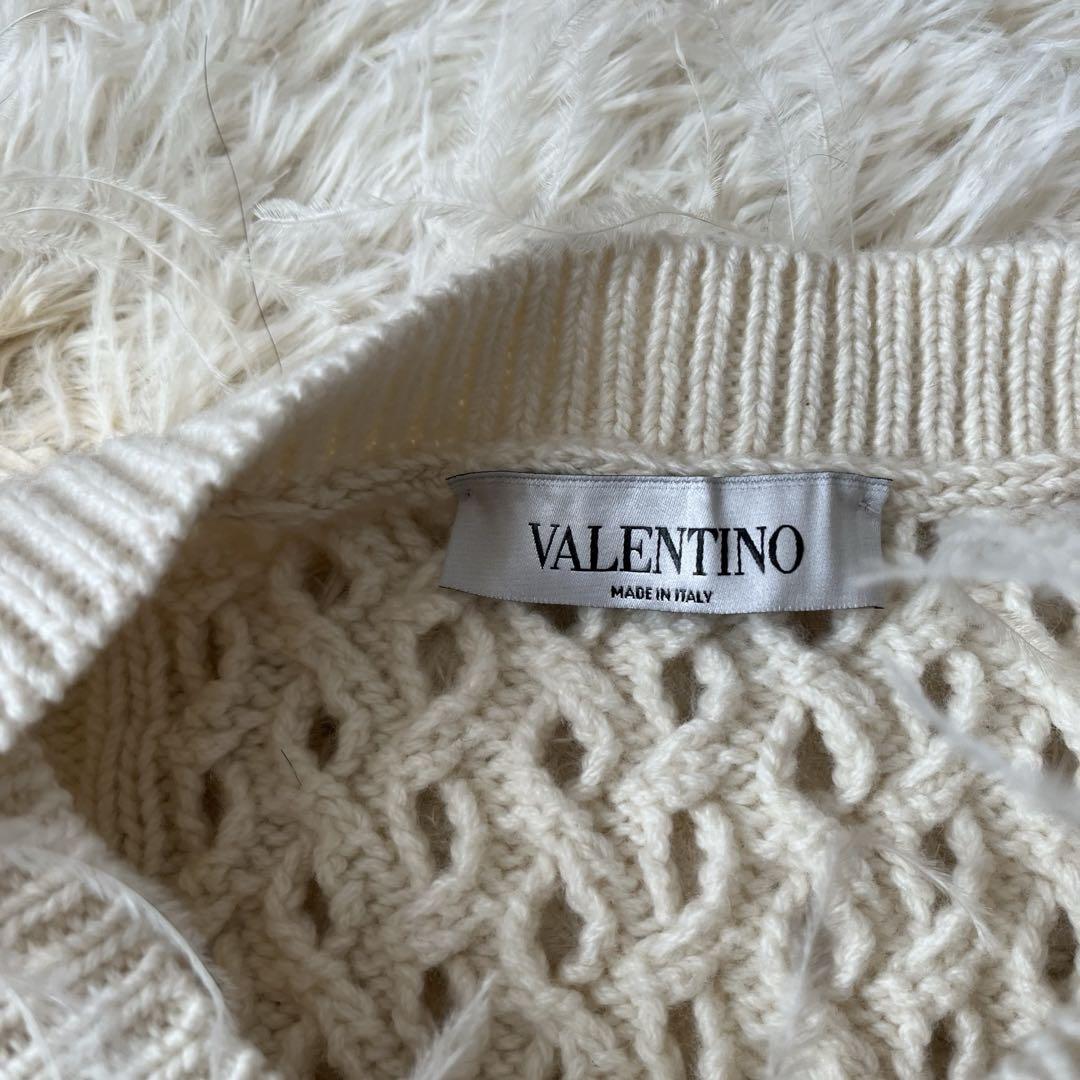 21 VALENTINO エンブロイダリー ウール ニット　フェザー　セーター