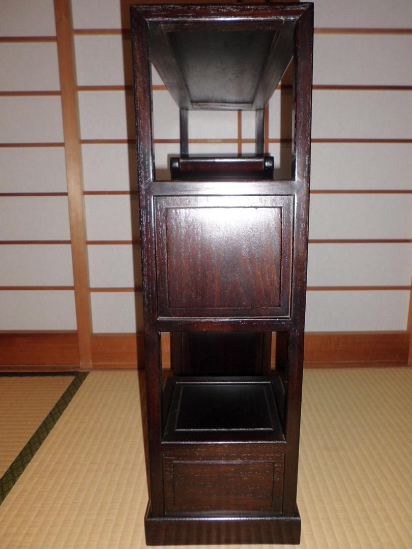奈良県旧家所蔵品】小振りな飾り棚 茶棚 茶箪笥 違い棚（54×54