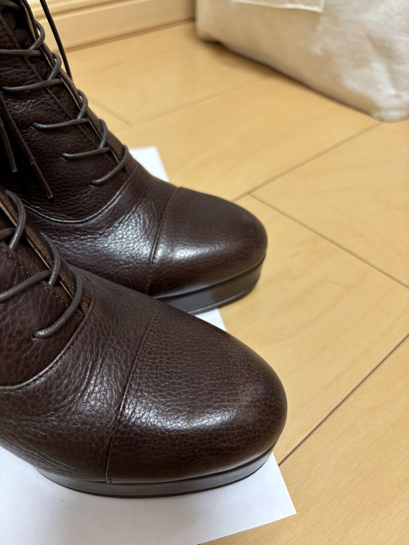 本革 あしながおじさん 厚底レースアップブーツ 3710337 卒業式などに