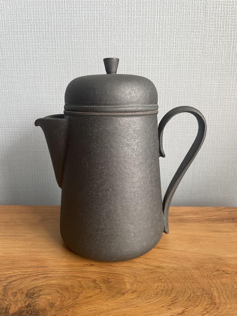 新品未使用　服部竜也　ペリカンピッチャー　黒釉　作家　ポット　器　紅茶　珈琲