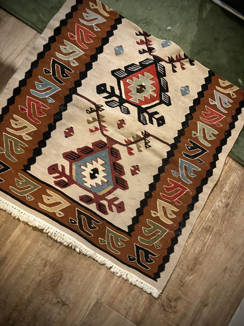 RetrO. トライバルラグ キリム【144cm×69cm】