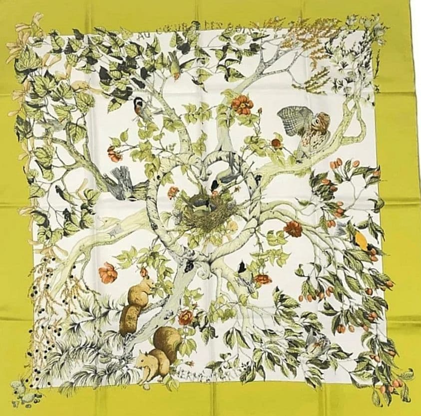 HERMES スカーフ カレ90 エルメス 森の中て