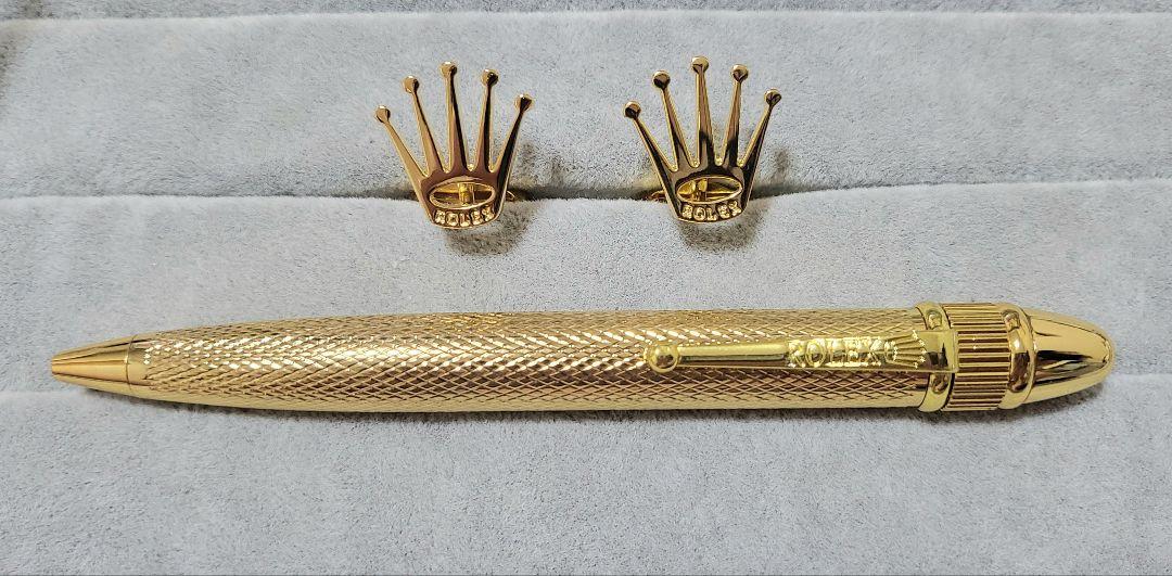 ロレックス ROLEX ボールペン・カフスセット ゴールド 新品 ロレックス ROLEX ボールペン・カフスセット ゴールド 新品