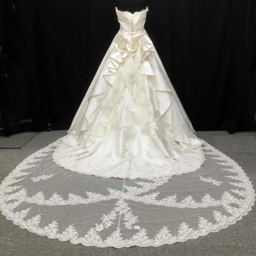 大きいサイズ15～19号ミカドサテンにビーズ刺繍の豪華カット