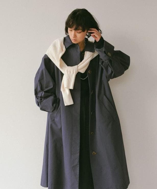 新品タグ付き　エトレトウキョウ　ステンカラーテントコート　ネイビー　マキシ